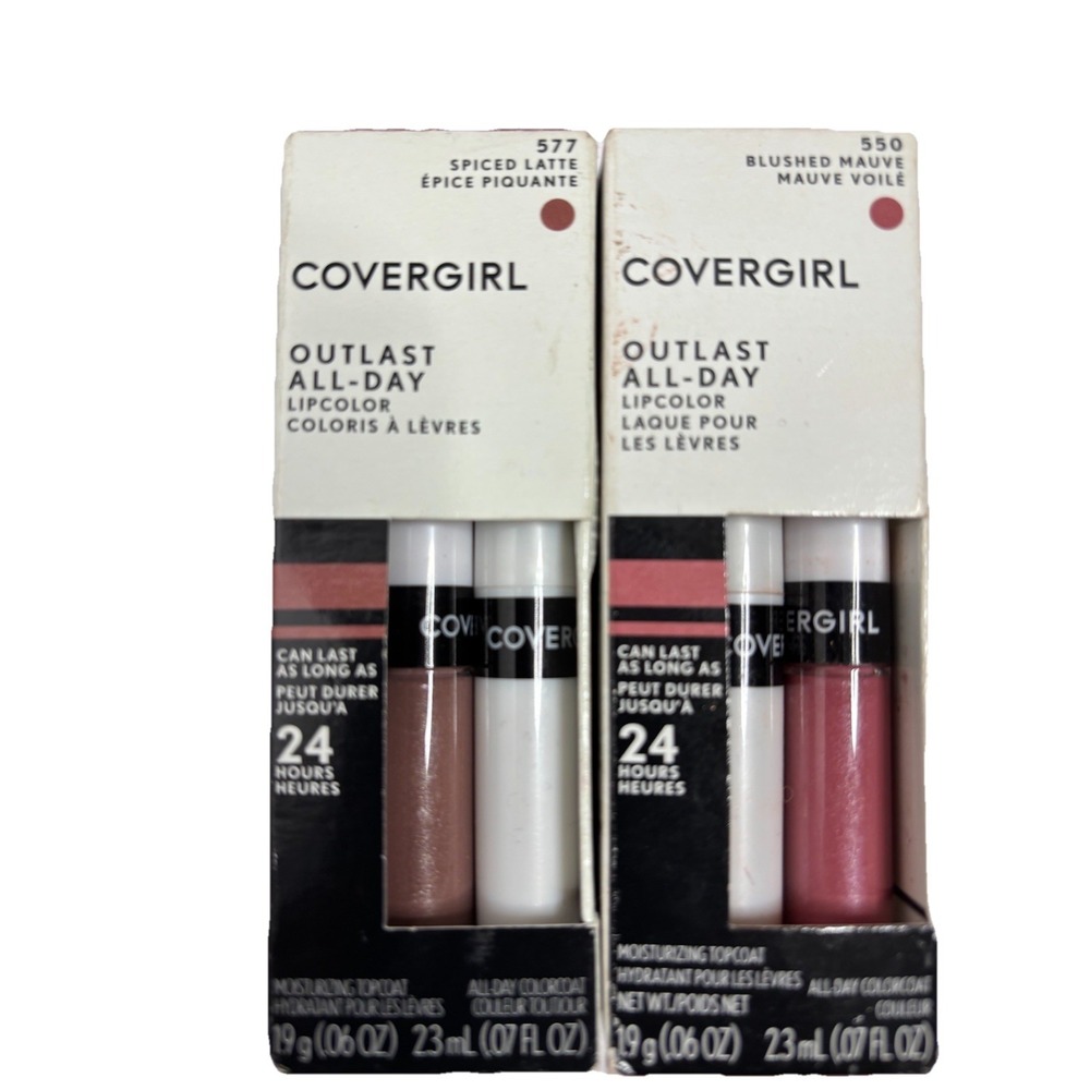 COVERGIRL Outlast All-Day Lip Color #550 Blushed Mauve #577 Spiced Latte 2 pack - Picture 2 of 5